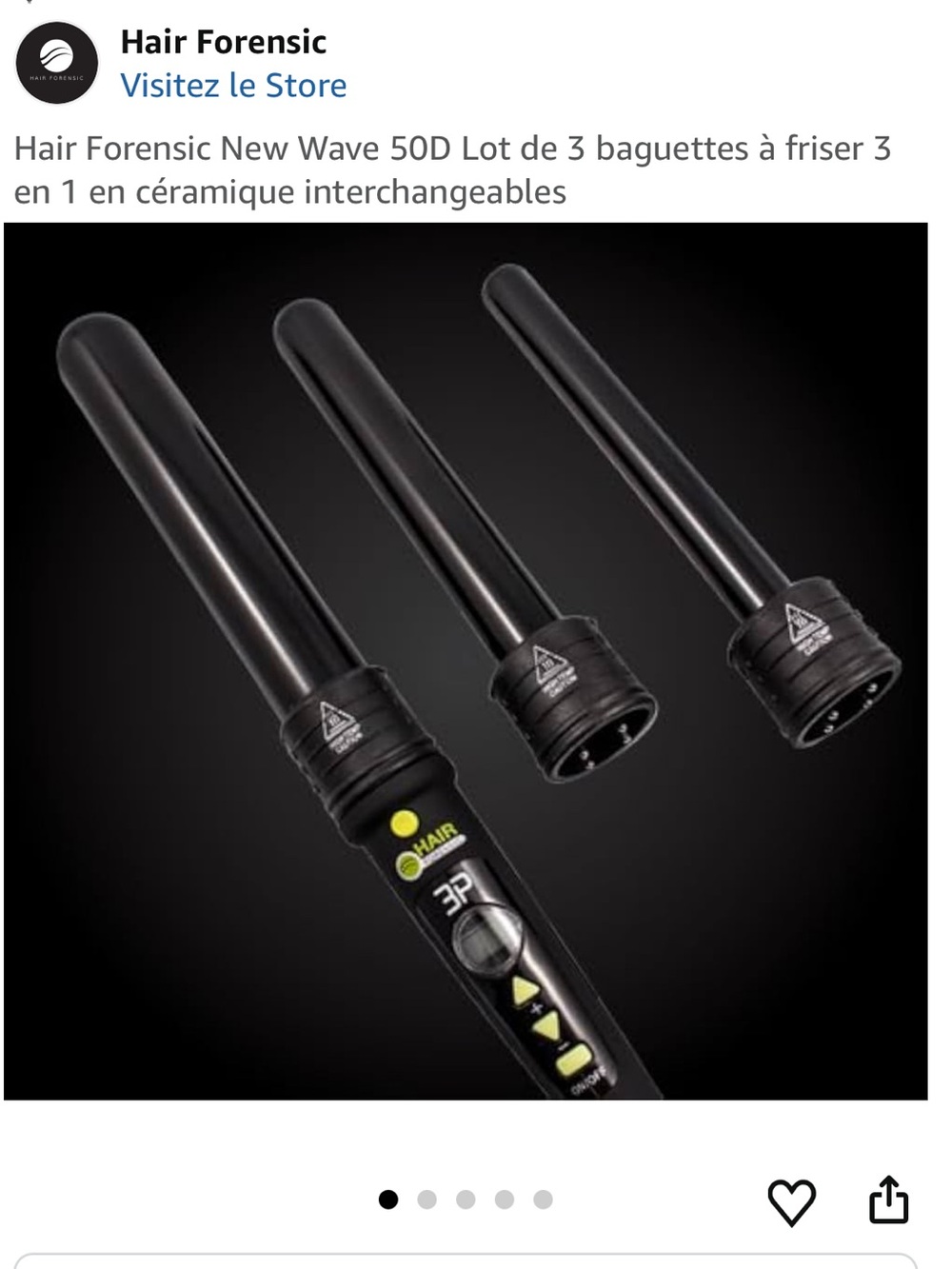 Hair Forensic 3-in-1 Interchangeable Curling Wand - Black